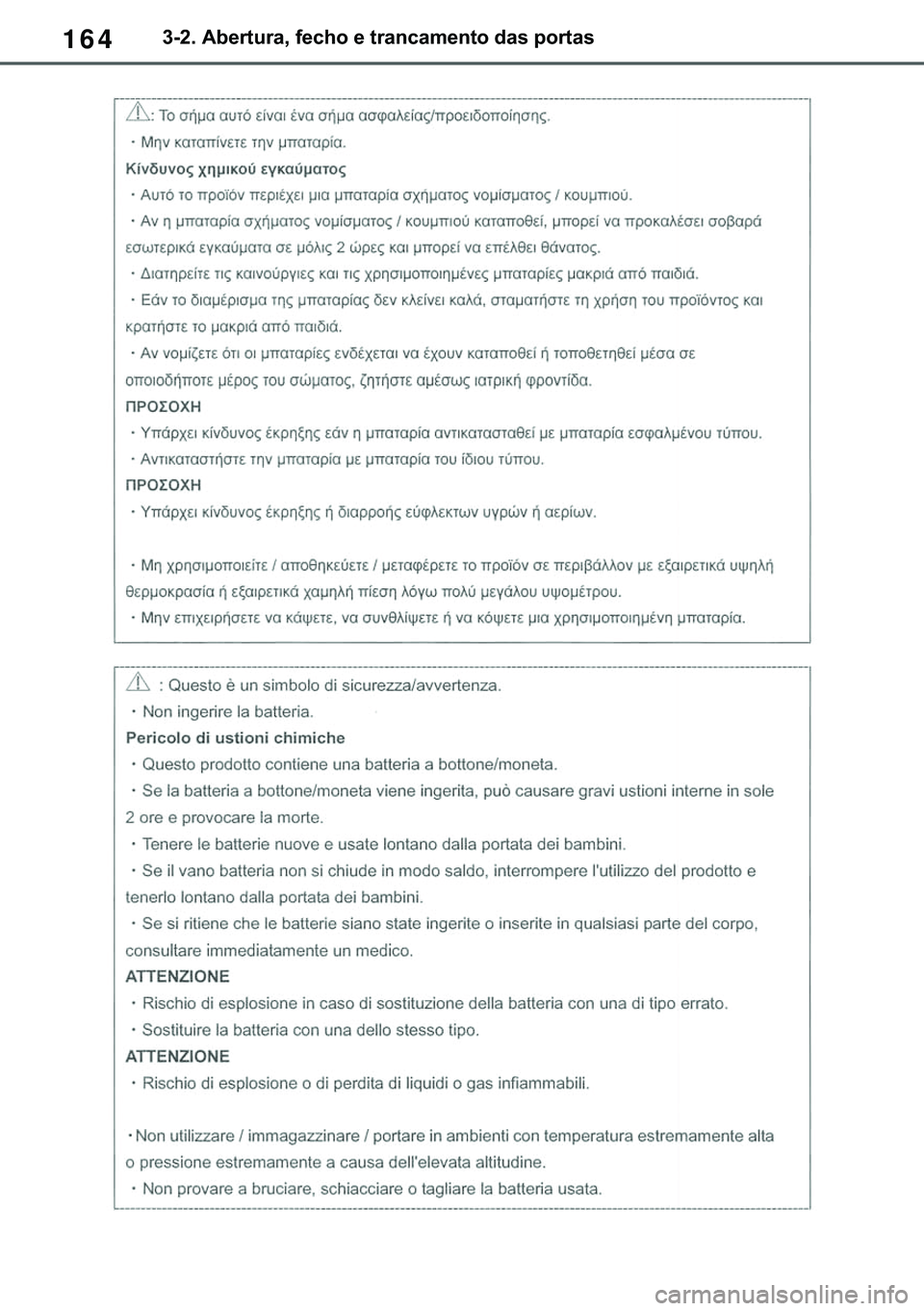 TOYOTA COROLLA 2021  Manual de utilização (in Portuguese) 164
�&�2�5�2�/�/�$ �+�9 �7�0�0�7 �(�(
������$�E�H�U�W�X�U�D���I�H�F�K�R��H��W�U�D�Q�F�D�P�H�Q�W�R��G�D�V��S�R�U�W�D�V
�������3������D������I�P���3�D�J�H�������:�H�G�