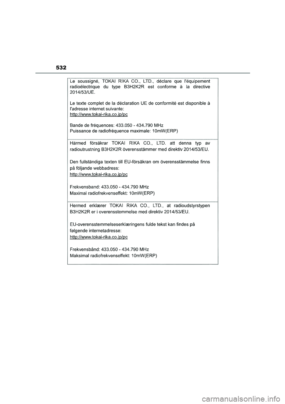 TOYOTA COROLLA CROSS 2023  Manual del propietario (in Spanish) 532 