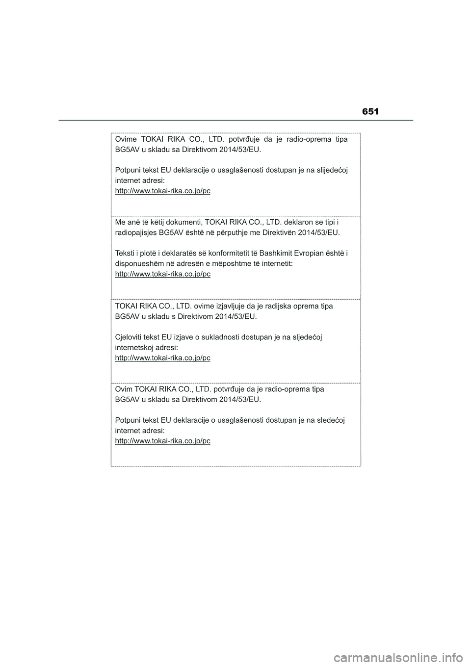 TOYOTA COROLLA HATCHBACK 2023  Manual del propietario (in Spanish) 651 