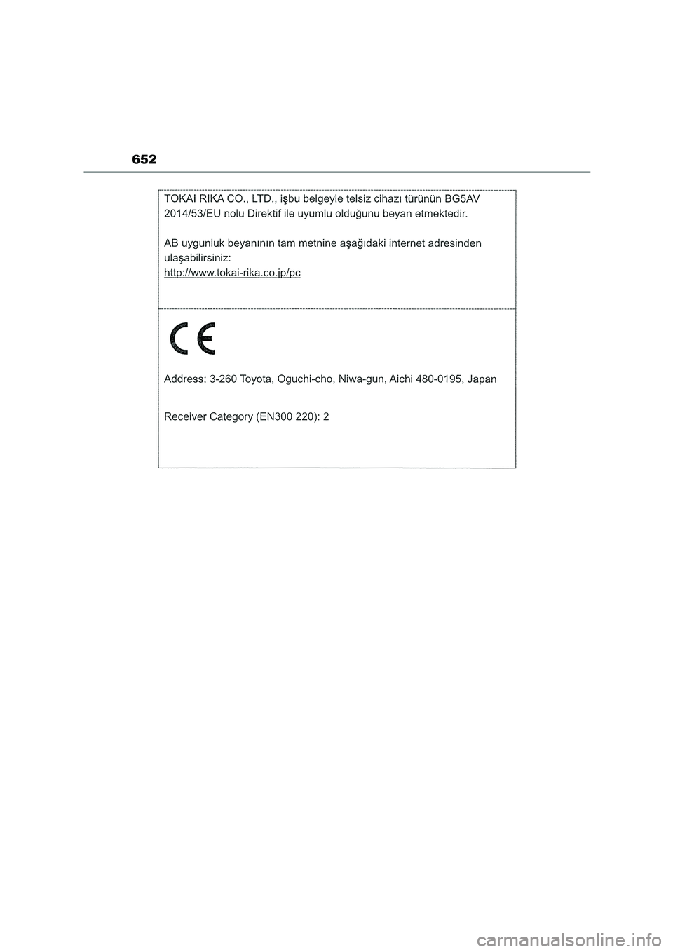TOYOTA COROLLA HATCHBACK 2023  Manual del propietario (in Spanish) 652 