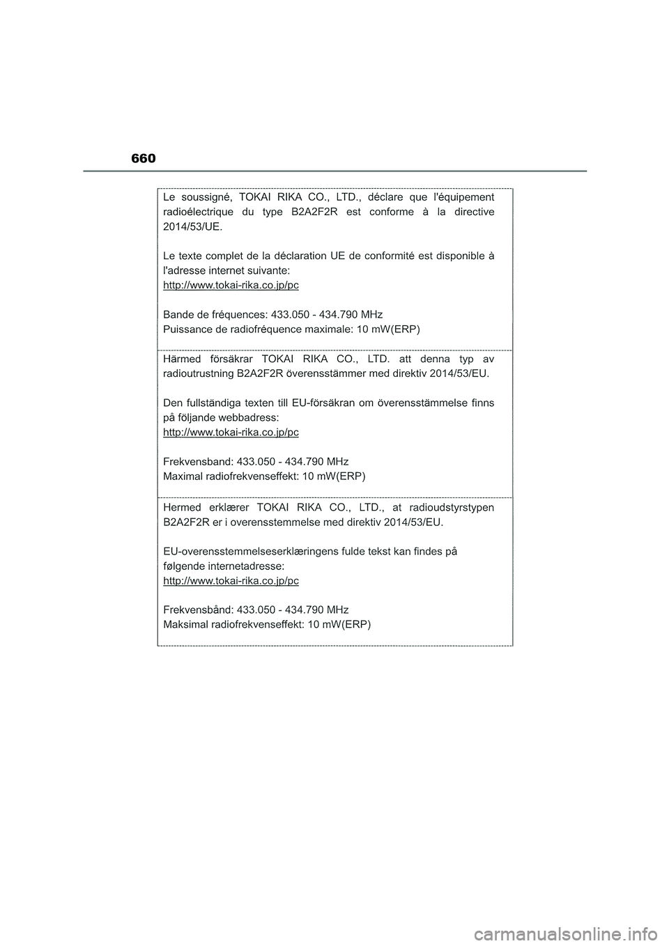 TOYOTA COROLLA HATCHBACK 2023  Manual del propietario (in Spanish) 660 