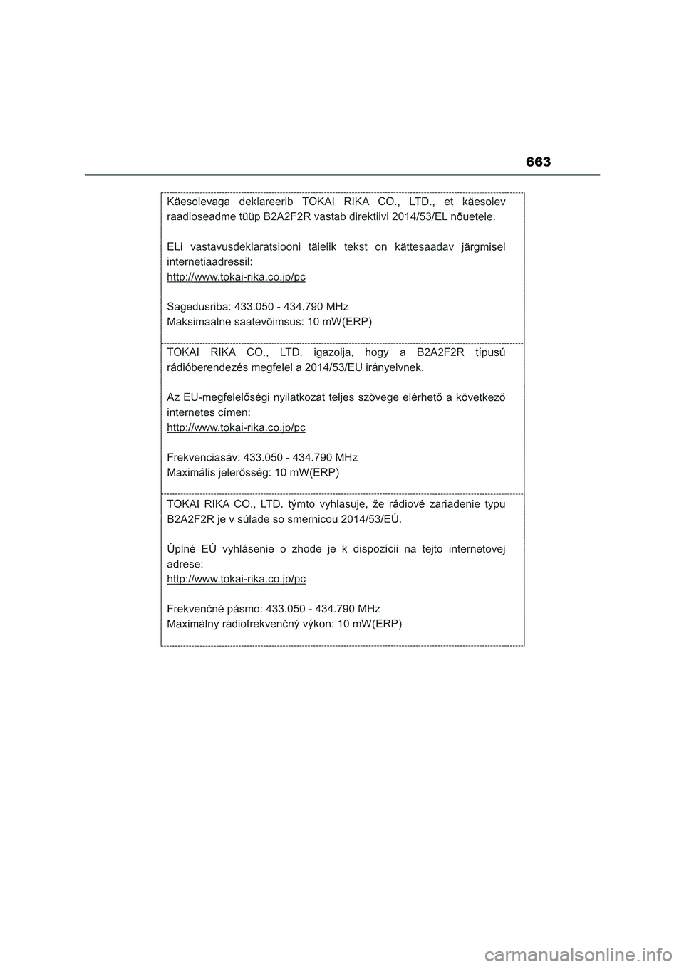 TOYOTA COROLLA HATCHBACK 2023  Manual del propietario (in Spanish) 663 