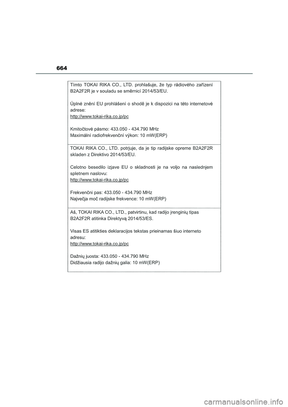 TOYOTA COROLLA HATCHBACK 2023  Manual del propietario (in Spanish) 664 