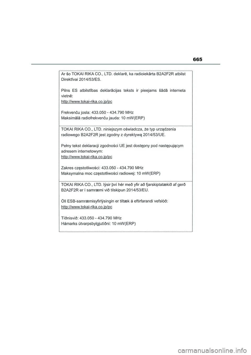 TOYOTA COROLLA HATCHBACK 2023  Manual del propietario (in Spanish) 665 