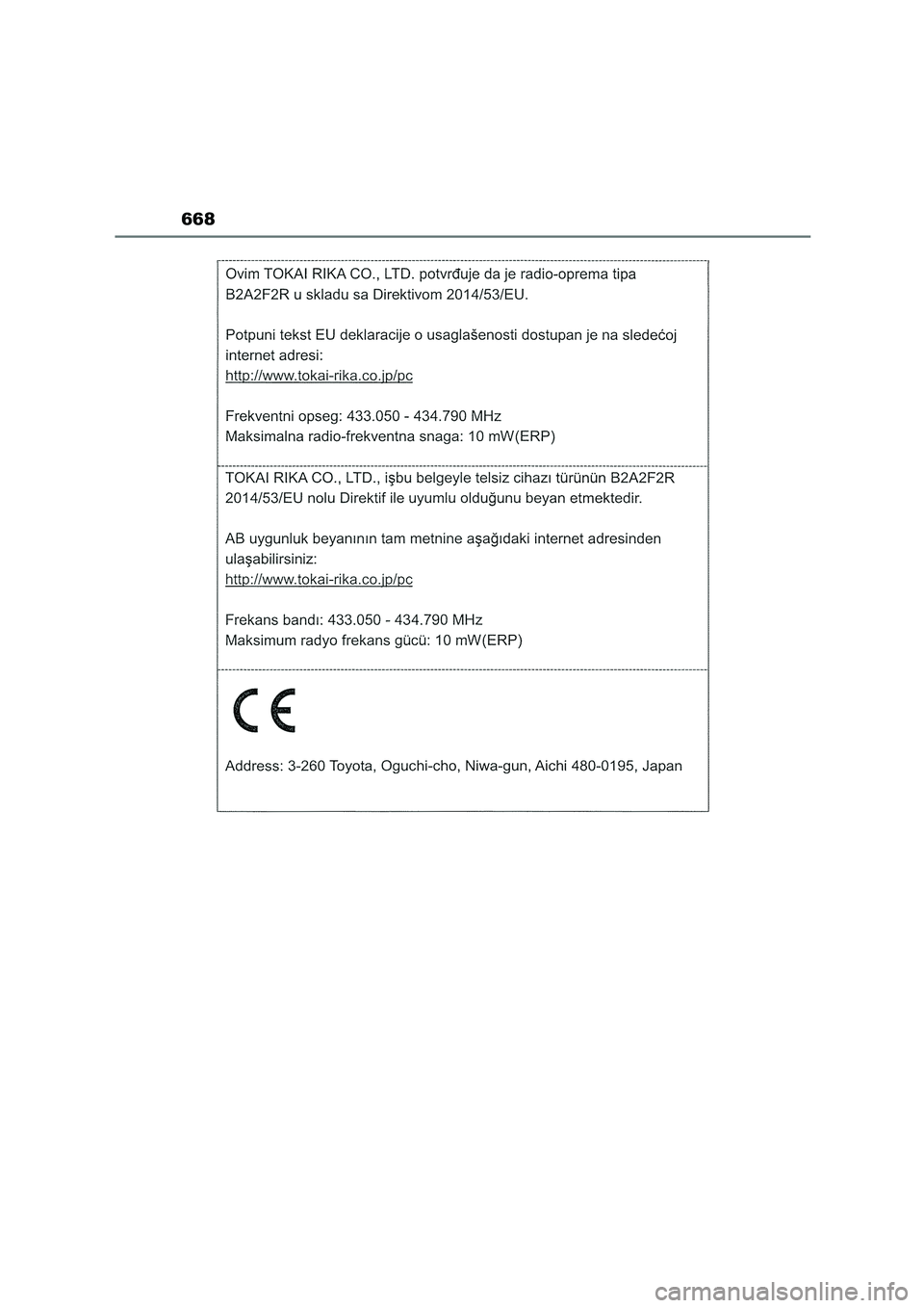 TOYOTA COROLLA HATCHBACK 2023  Manual del propietario (in Spanish) 668 
