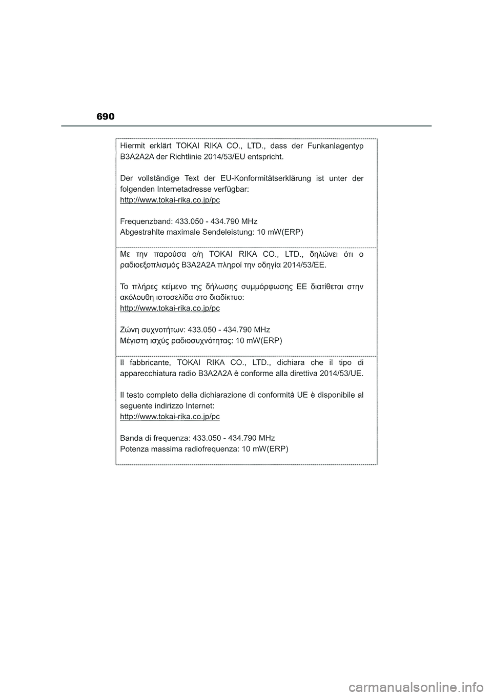 TOYOTA COROLLA HATCHBACK 2023  Manual del propietario (in Spanish) 690 