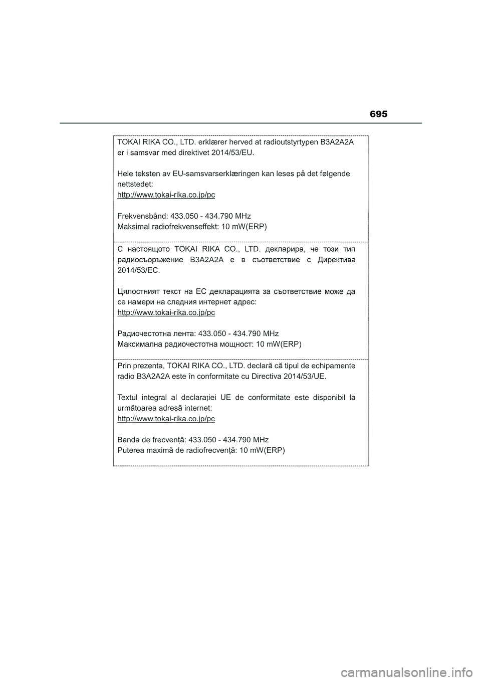 TOYOTA COROLLA HATCHBACK 2023  Manual del propietario (in Spanish) 695 