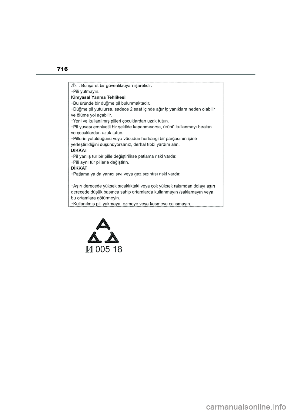 TOYOTA COROLLA HATCHBACK 2023  Manual del propietario (in Spanish) 716 