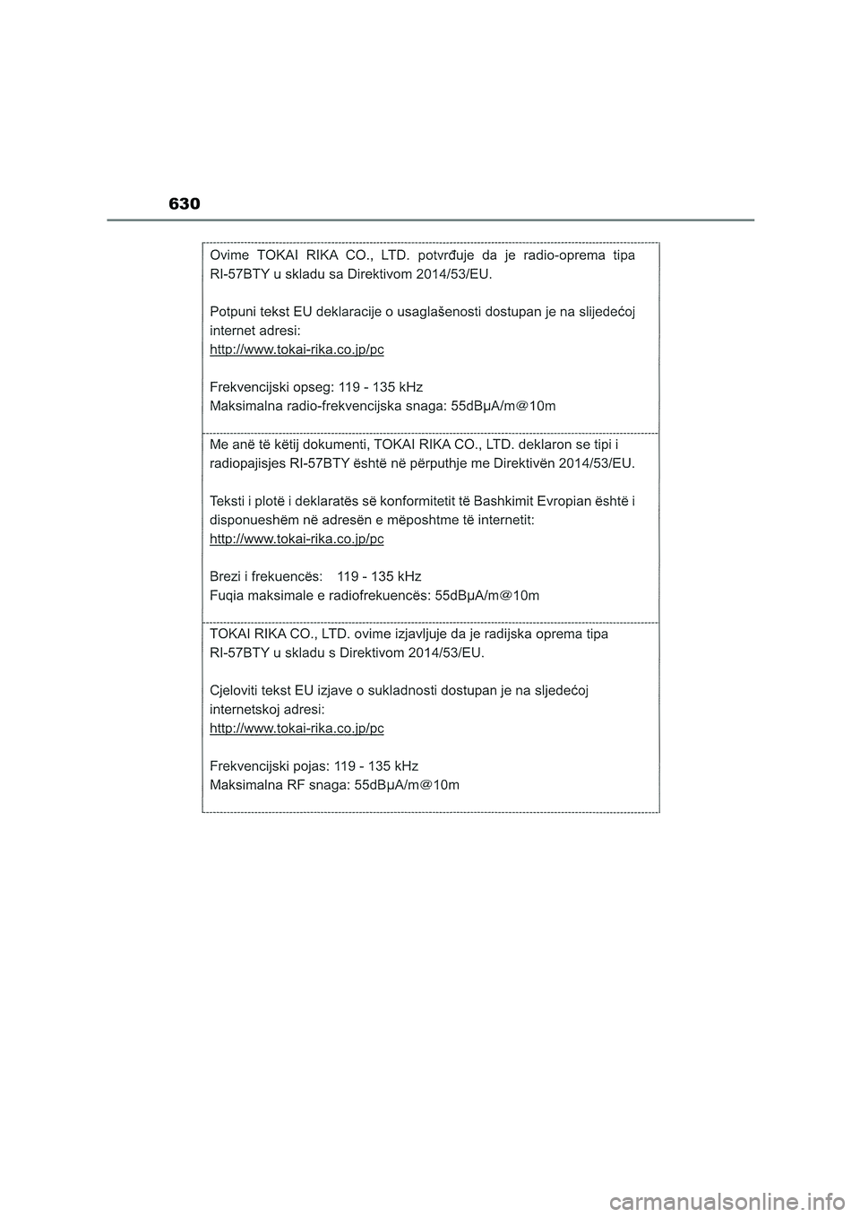 TOYOTA COROLLA HATCHBACK 2023  Manuale duso (in Italian) 630 