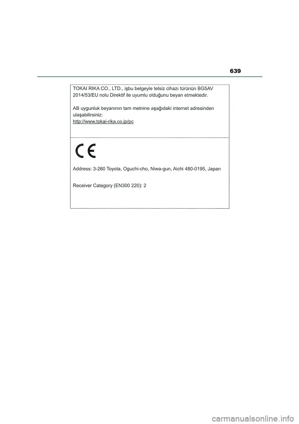 TOYOTA COROLLA HATCHBACK 2023  Manuale duso (in Italian) 639 
