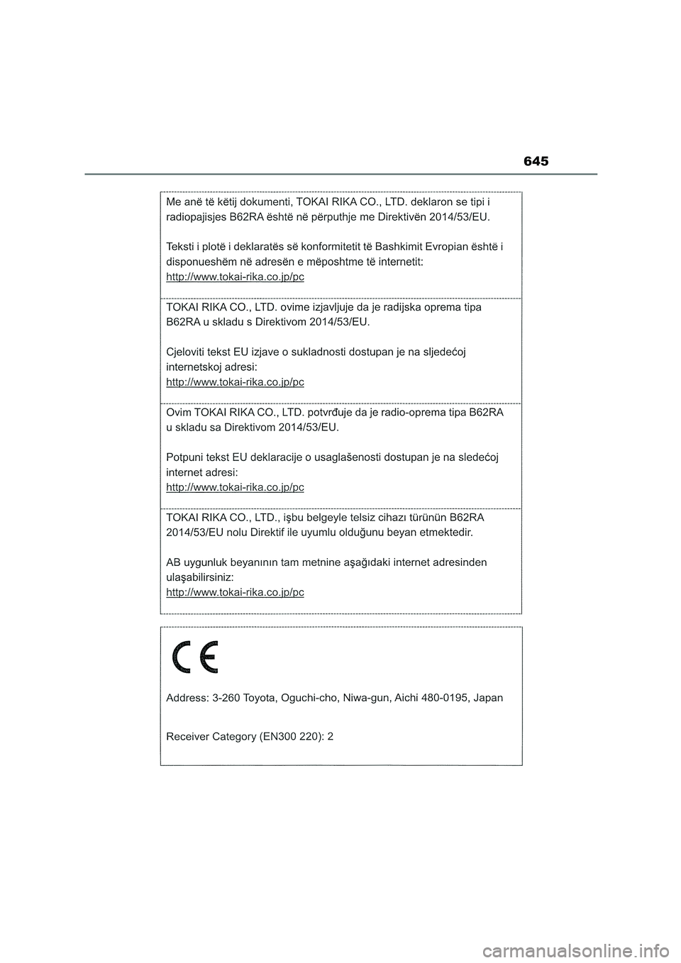 TOYOTA COROLLA HATCHBACK 2023  Manuale duso (in Italian) 645 
