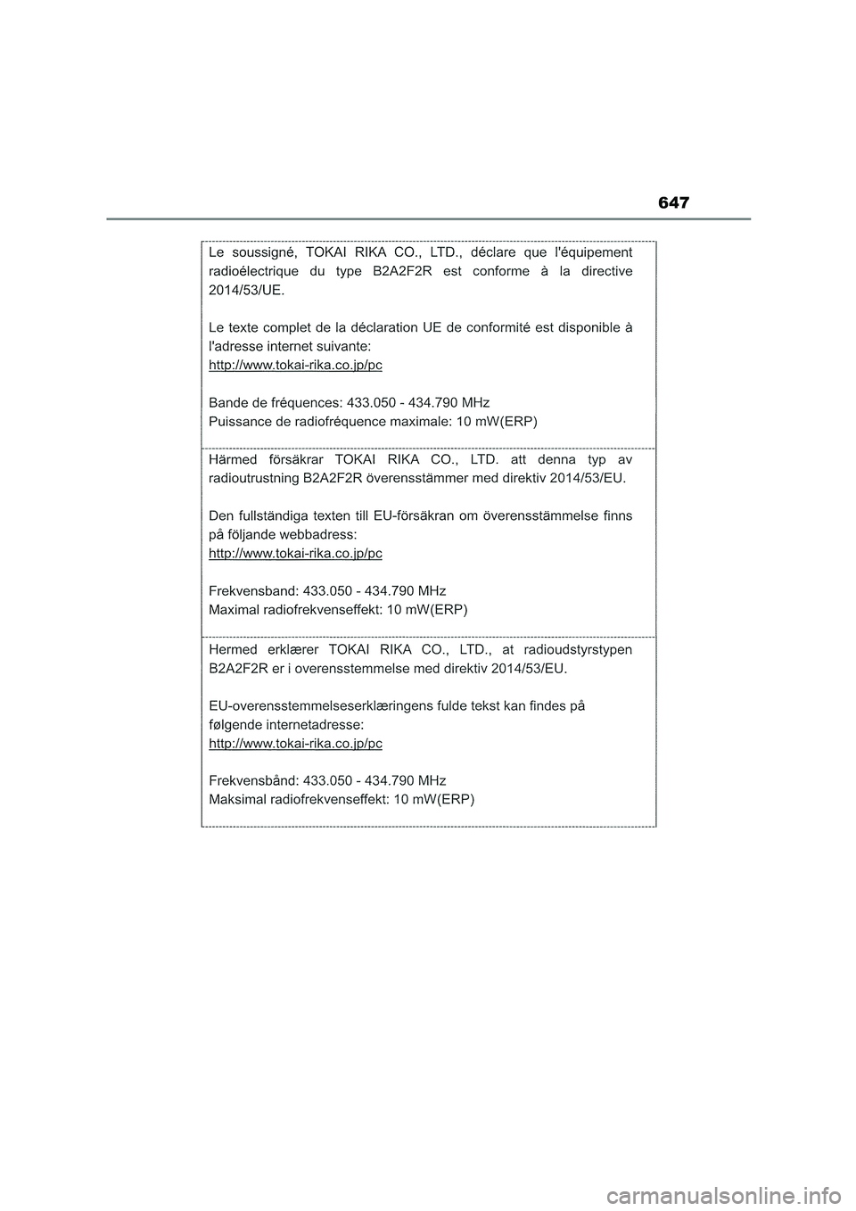 TOYOTA COROLLA HATCHBACK 2023  Manuale duso (in Italian) 647 