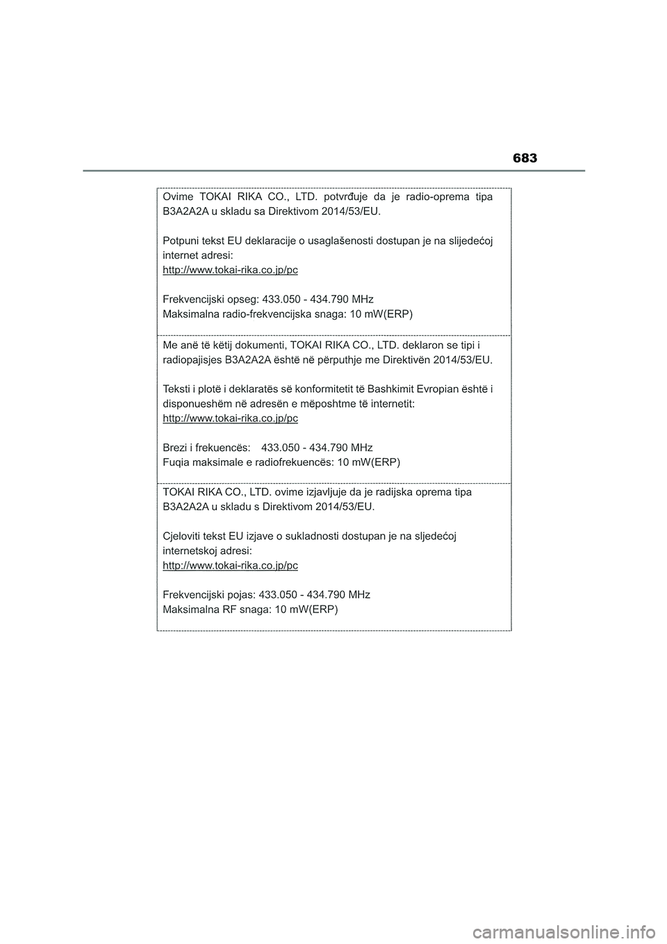 TOYOTA COROLLA HATCHBACK 2023  Manuale duso (in Italian) 683 