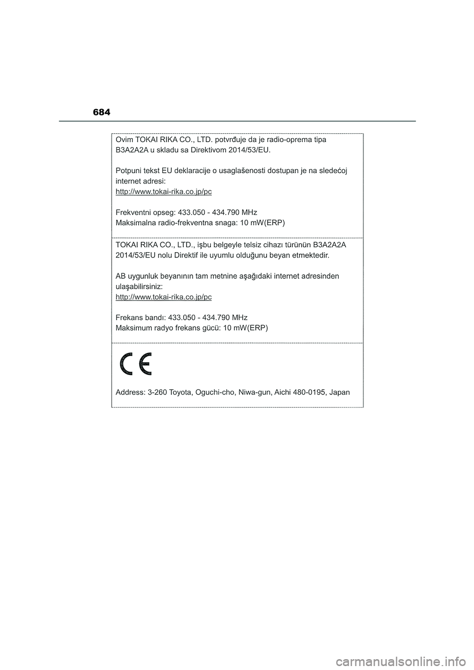 TOYOTA COROLLA HATCHBACK 2023  Manuale duso (in Italian) 684 