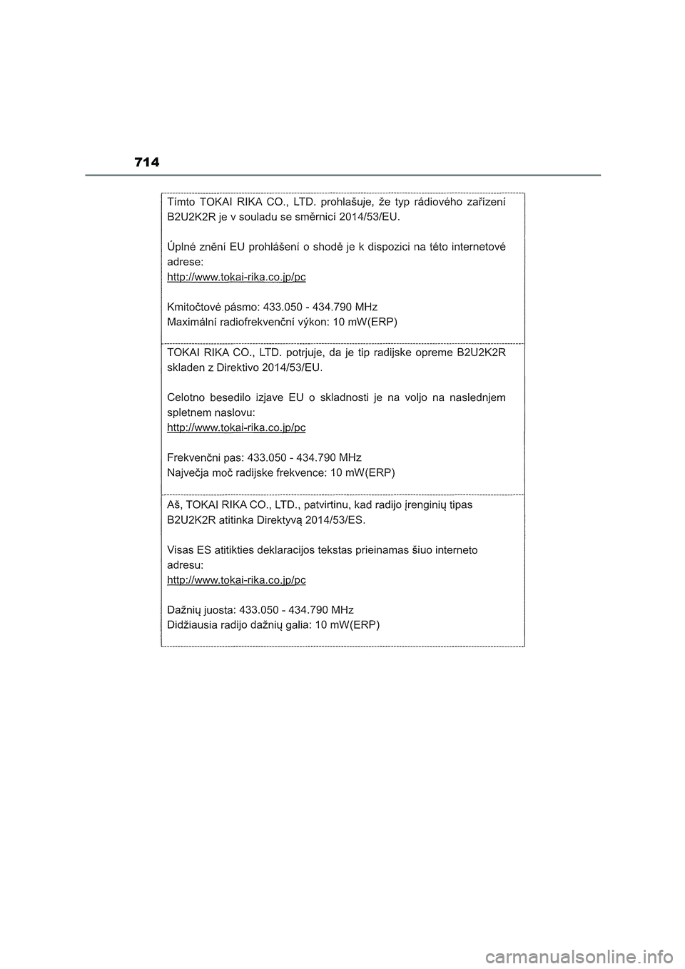 TOYOTA COROLLA HATCHBACK 2023  Manuale duso (in Italian) 714 