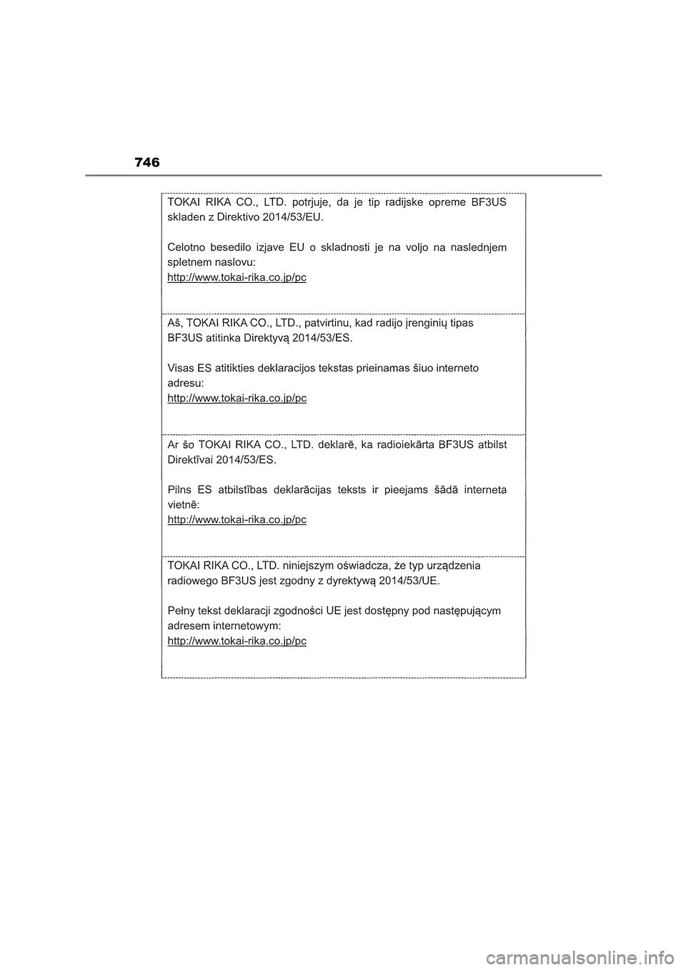 TOYOTA COROLLA HATCHBACK 2023  Manuale duso (in Italian) 746 
