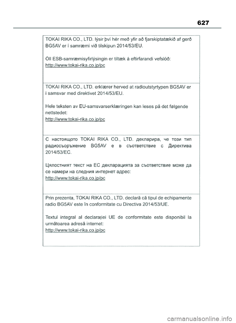 TOYOTA COROLLA HATCHBACK 2023  Instrukcja obsługi (in Polish) 627
45 Corolla TMUK OM12R84E  27/12/22  14:24  Page 627 