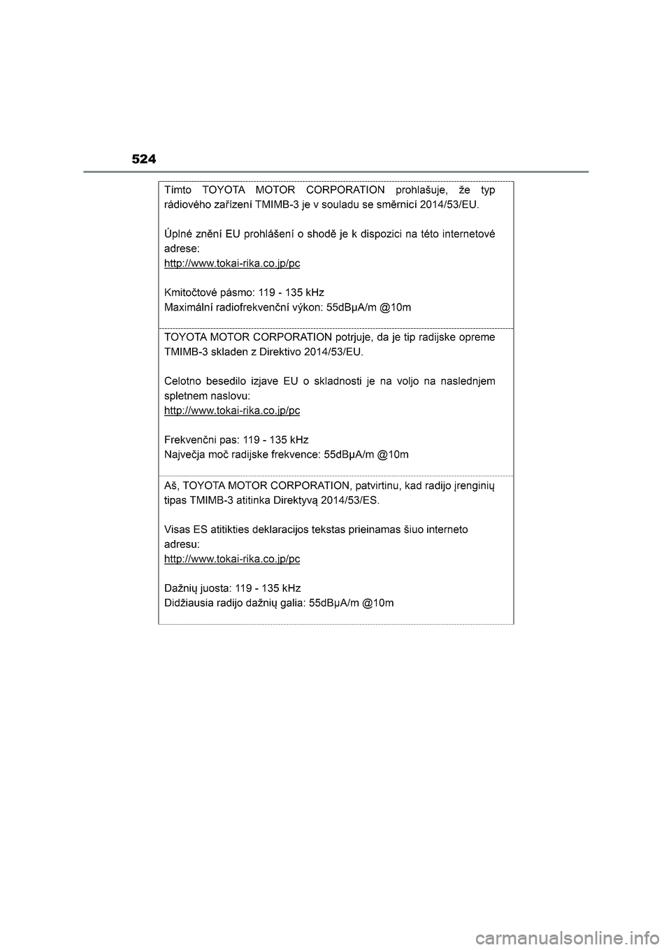 TOYOTA HIGHLANDER 2023  Betriebsanleitungen (in German) 524 