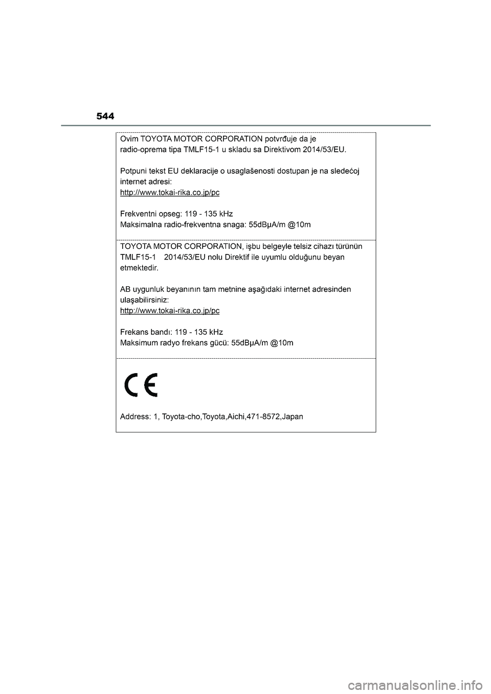 TOYOTA HIGHLANDER 2023  Manual del propietario (in Spanish) 544 