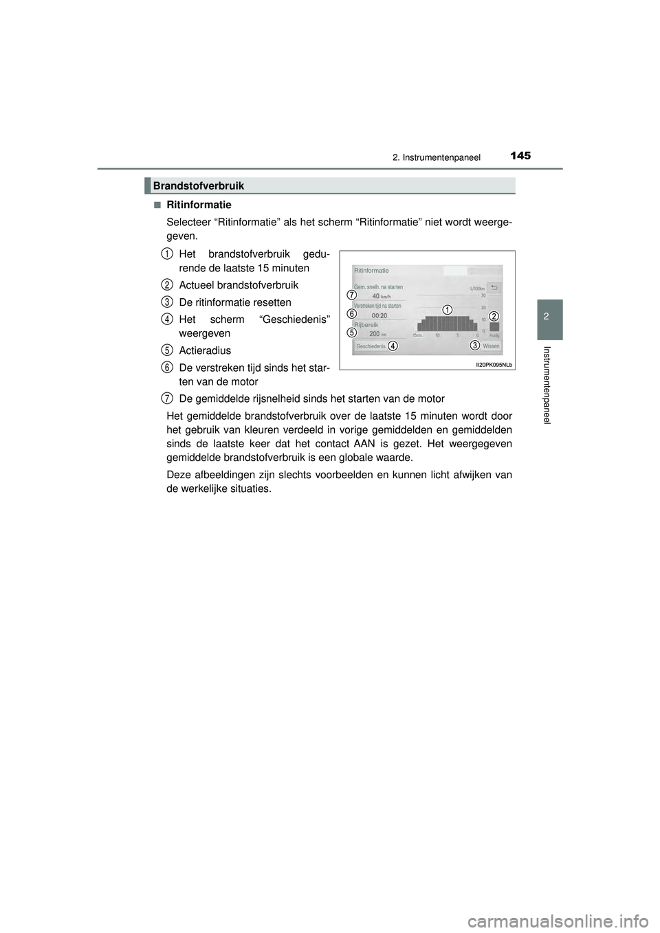 TOYOTA HILUX 2022  Instructieboekje (in Dutch) 1452. Instrumentenpaneel
2
Instrumentenpaneel
HILUX_OM_OM0K513E_(EE)■
Ritinformatie
Selecteer “Ritinformatie” als het scherm “Ritinformatie” niet wordt weerge-
geven.
Het brandstofverbruik g