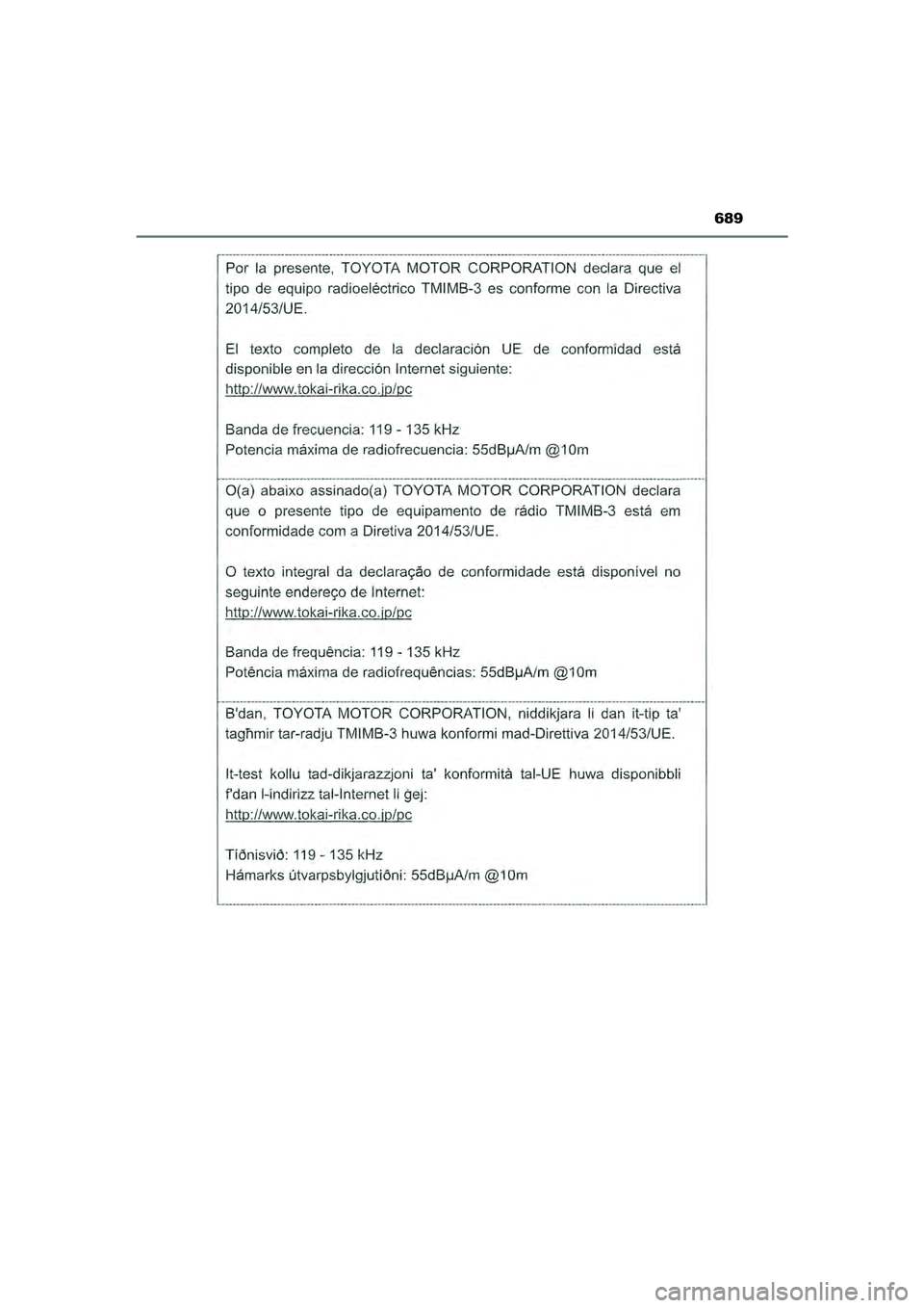 TOYOTA HILUX 2022  Instructieboekje (in Dutch) 689
HILUX_OM_OM0K513E_(EE)
HILUX_OM_OM0K513E_(EE).book  Page 689  Wednesday, May 26, 2021  11:09 AM 