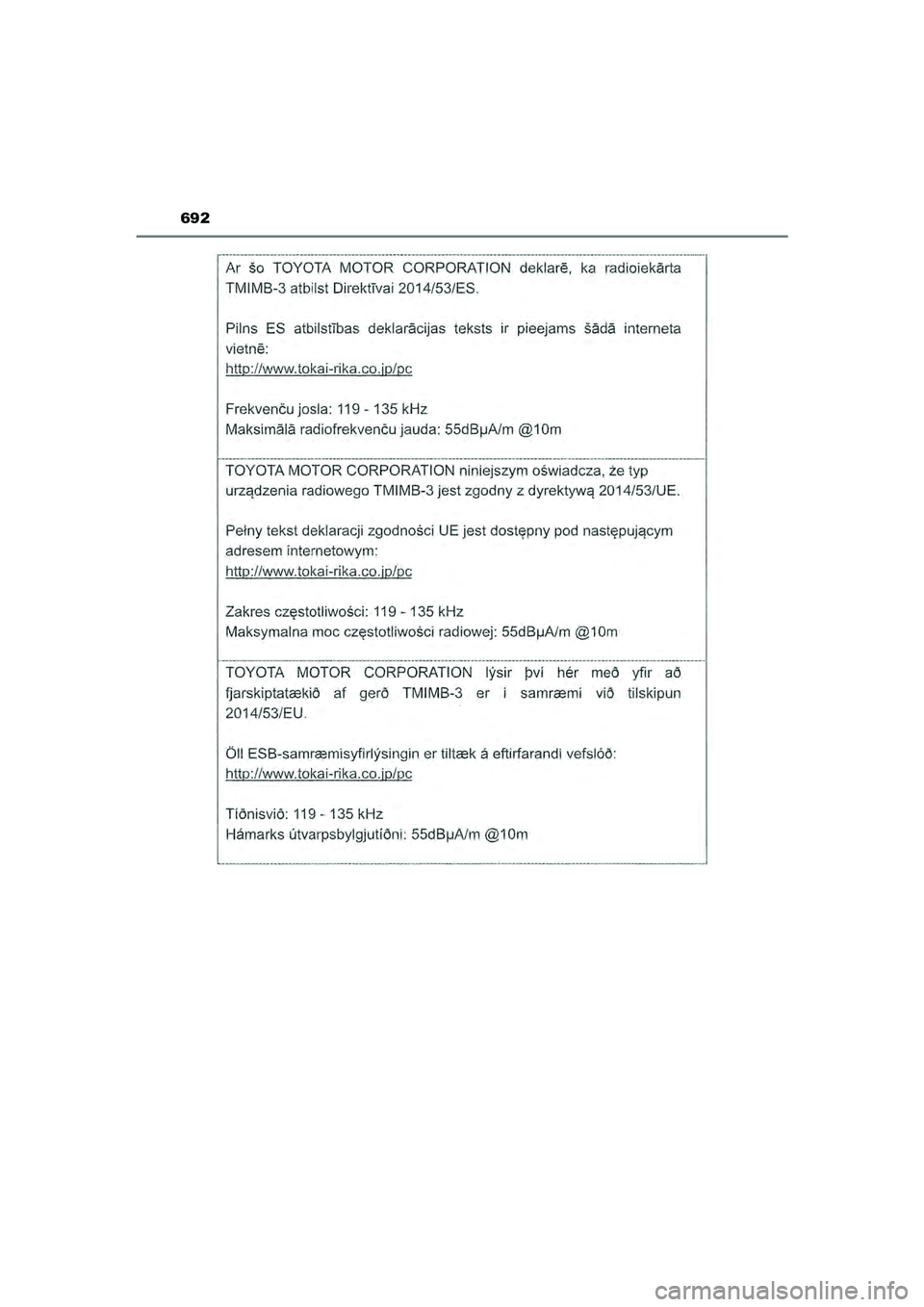 TOYOTA HILUX 2022  Instructieboekje (in Dutch) 692
HILUX_OM_OM0K513E_(EE)
HILUX_OM_OM0K513E_(EE).book  Page 692  Wednesday, May 26, 2021  11:09 AM 