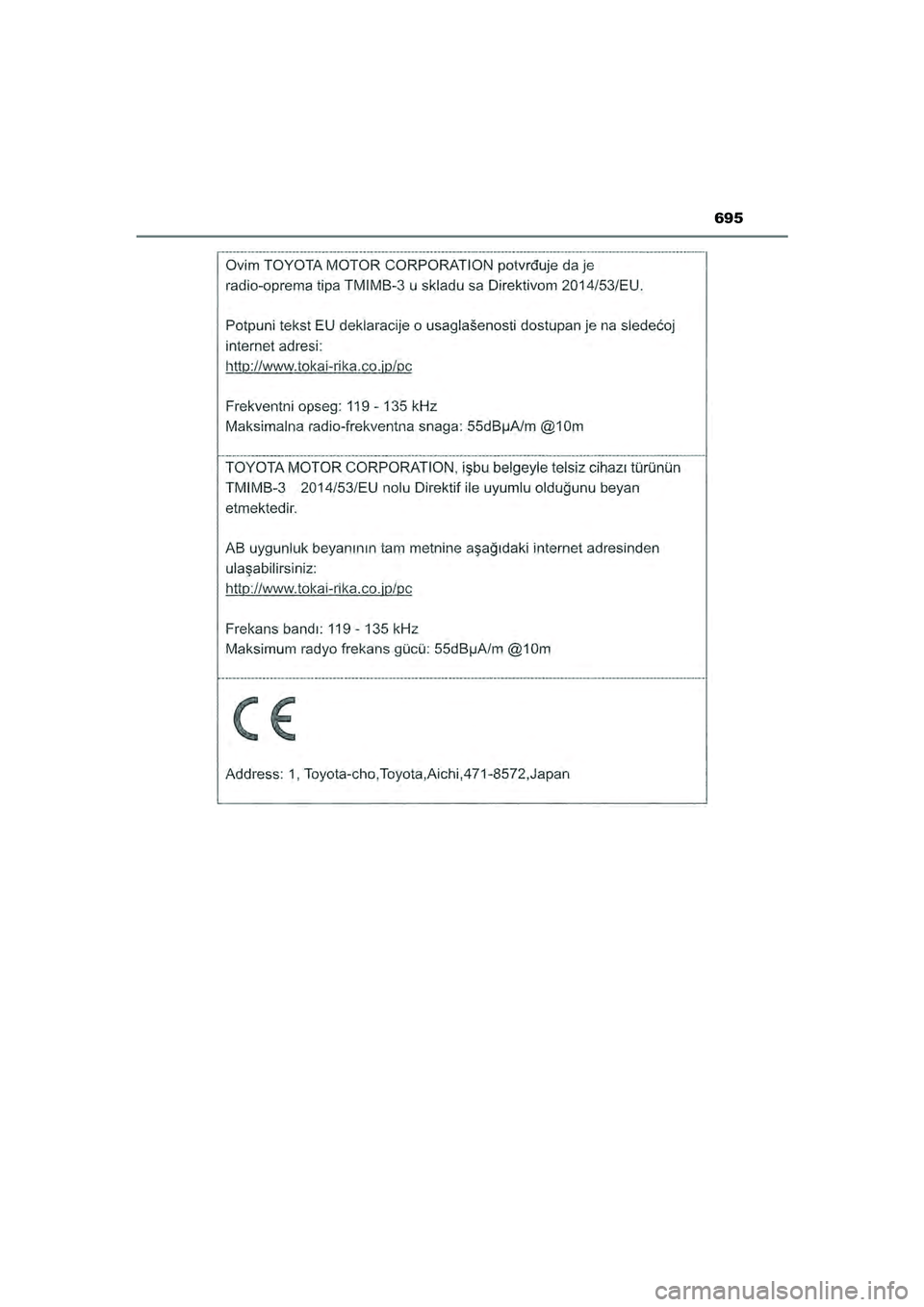 TOYOTA HILUX 2022  Instructieboekje (in Dutch) 695
HILUX_OM_OM0K513E_(EE)
HILUX_OM_OM0K513E_(EE).book  Page 695  Wednesday, May 26, 2021  11:09 AM 