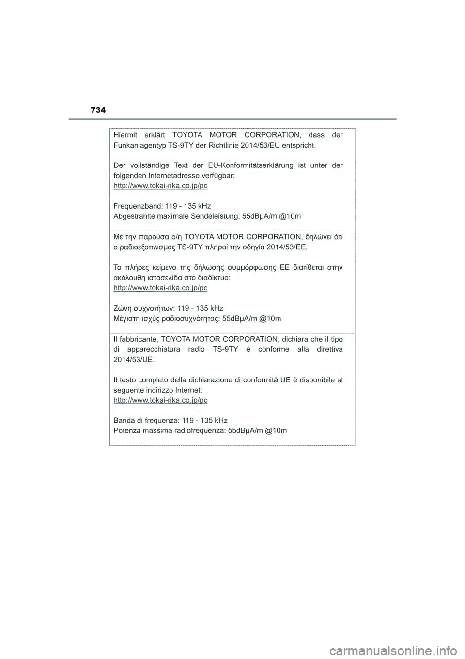 TOYOTA HILUX 2022  Instructieboekje (in Dutch) 734
HILUX_OM_OM0K513E_(EE)
HILUX_OM_OM0K513E_(EE).book  Page 734  Wednesday, May 26, 2021  11:09 AM 