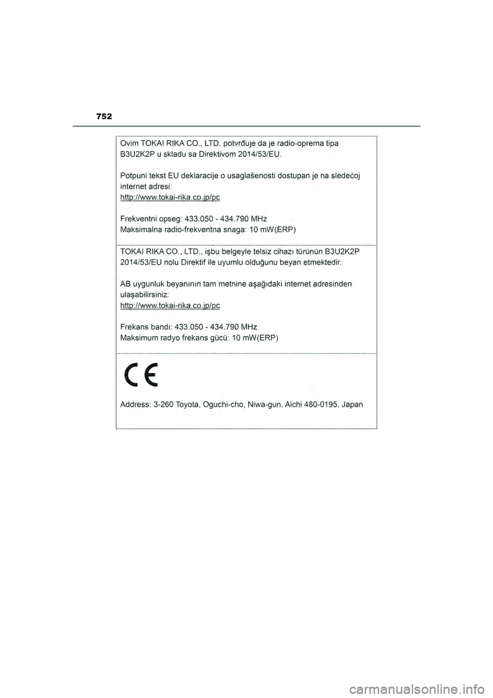 TOYOTA HILUX 2022  Instructieboekje (in Dutch) 752
HILUX_OM_OM0K513E_(EE)
HILUX_OM_OM0K513E_(EE).book  Page 752  Wednesday, May 26, 2021  11:09 AM 