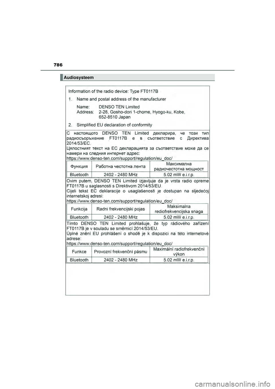 TOYOTA HILUX 2022  Instructieboekje (in Dutch) 786
HILUX_OM_OM0K513E_(EE)
Audiosysteem
HILUX_OM_OM0K513E_(EE).book  Page 786  Wednesday, May 26, 2021  11:09 AM 