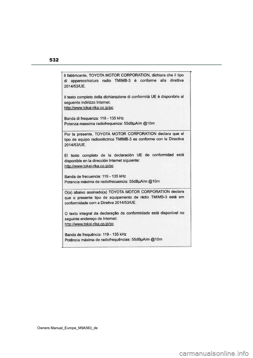 TOYOTA MIRAI 2023  Betriebsanleitungen (in German) 532
Owners Manual_Europe_M9A563_de 