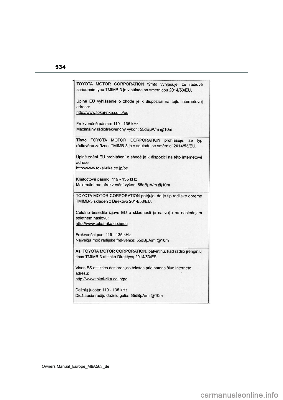 TOYOTA MIRAI 2023  Betriebsanleitungen (in German) 534
Owners Manual_Europe_M9A563_de 