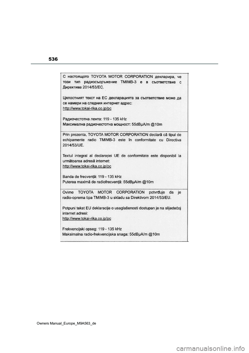 TOYOTA MIRAI 2023  Betriebsanleitungen (in German) 536
Owners Manual_Europe_M9A563_de 
