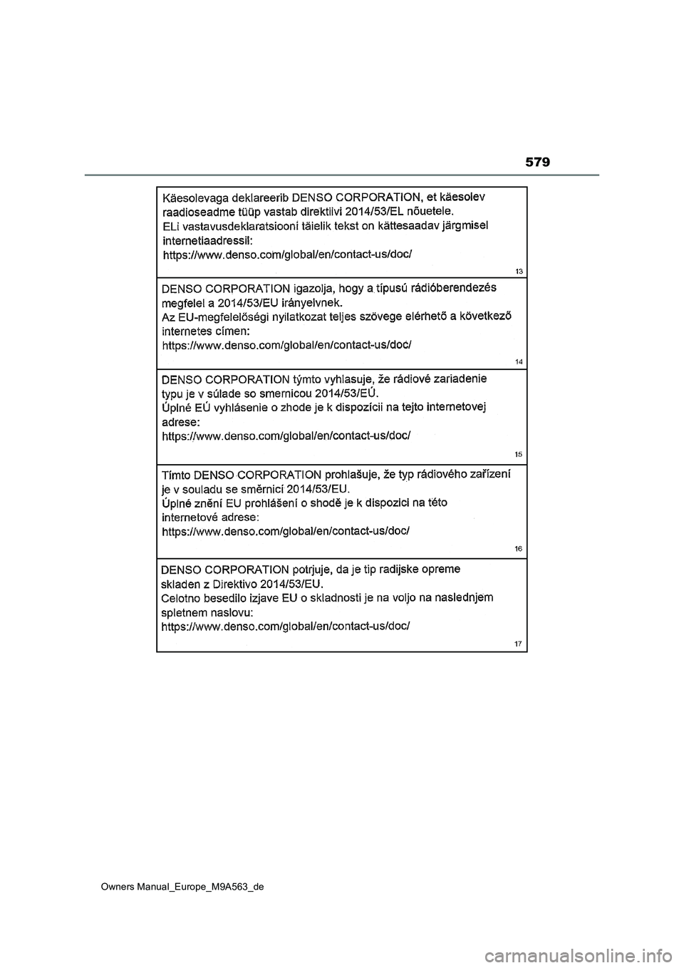 TOYOTA MIRAI 2023  Betriebsanleitungen (in German) 579
Owners Manual_Europe_M9A563_de 