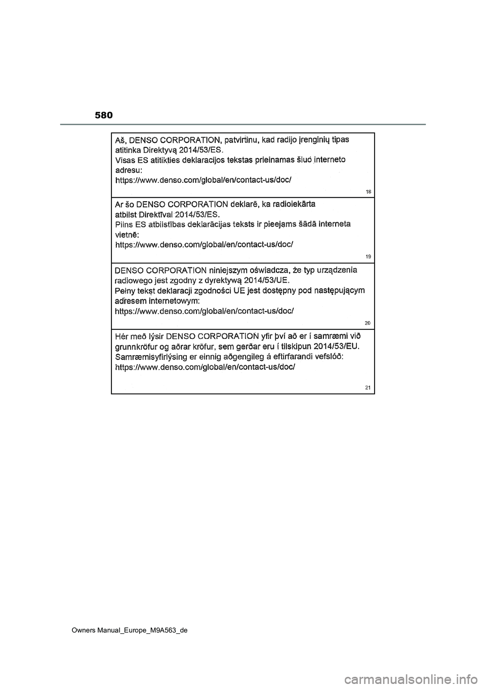 TOYOTA MIRAI 2023  Betriebsanleitungen (in German) 580
Owners Manual_Europe_M9A563_de 