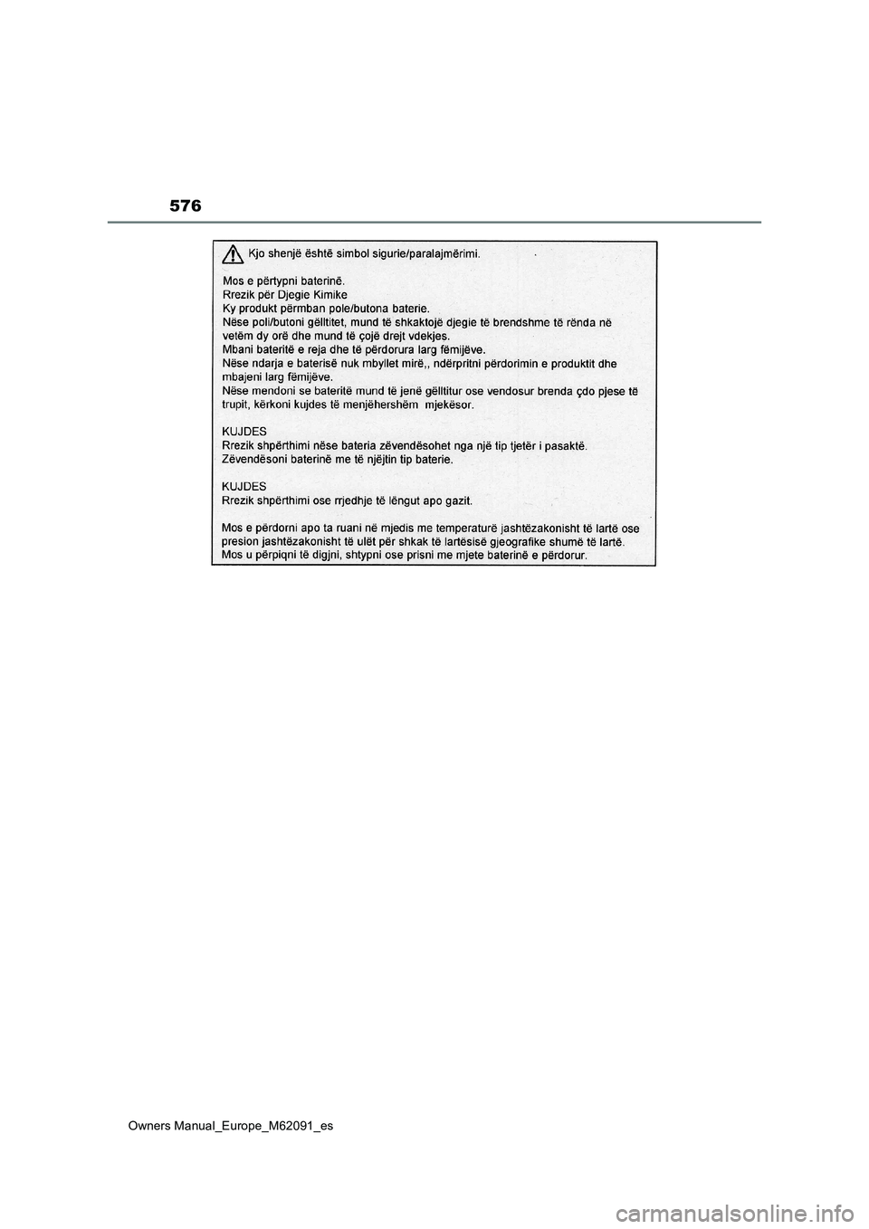 TOYOTA MIRAI 2022  Manual del propietario (in Spanish) 576
Owners Manual_Europe_M62091_es 