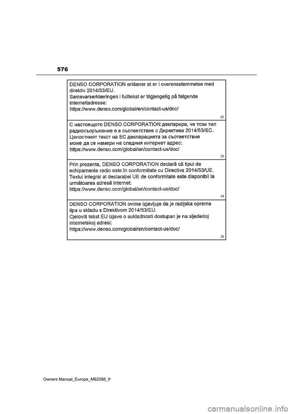 TOYOTA MIRAI 2022  Manuel du propriétaire (in French) 576
Owners Manual_Europe_M62088_fr 