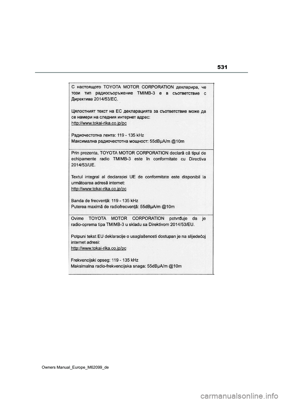 TOYOTA MIRAI 2021  Betriebsanleitungen (in German) 531
Owners Manual_Europe_M62099_de 