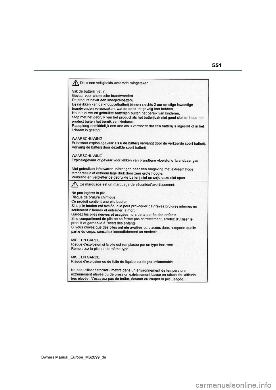 TOYOTA MIRAI 2021  Betriebsanleitungen (in German) 551
Owners Manual_Europe_M62099_de 