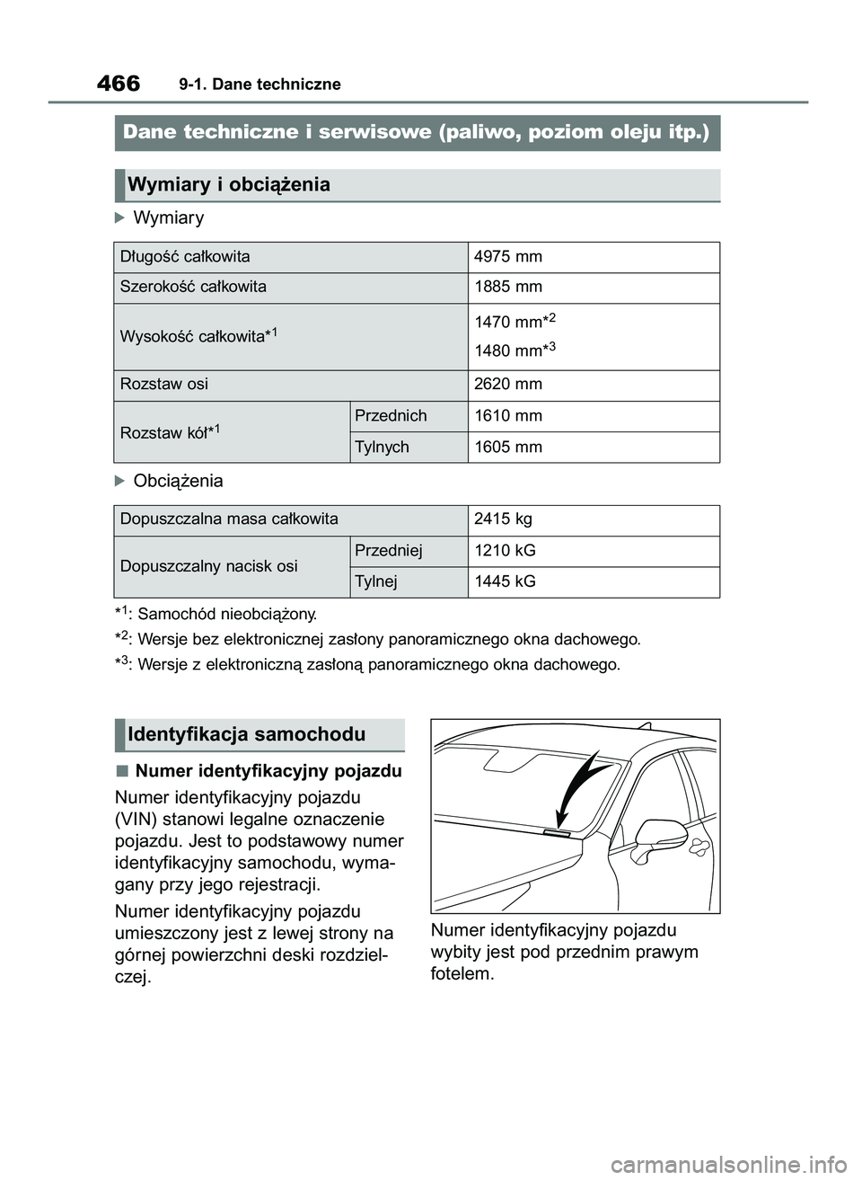 TOYOTA MIRAI 2021  Instrukcja obsługi (in Polish) Numer identyfikacyjny pojazdu
Numer identyfikacyjny pojazdu
(VIN) stanowi legalne oznaczenie
pojazdu. Jest to podstawowy numer
identyfikacyjny samochodu, wyma-
gany przy jego rejestracji.
Numer identy