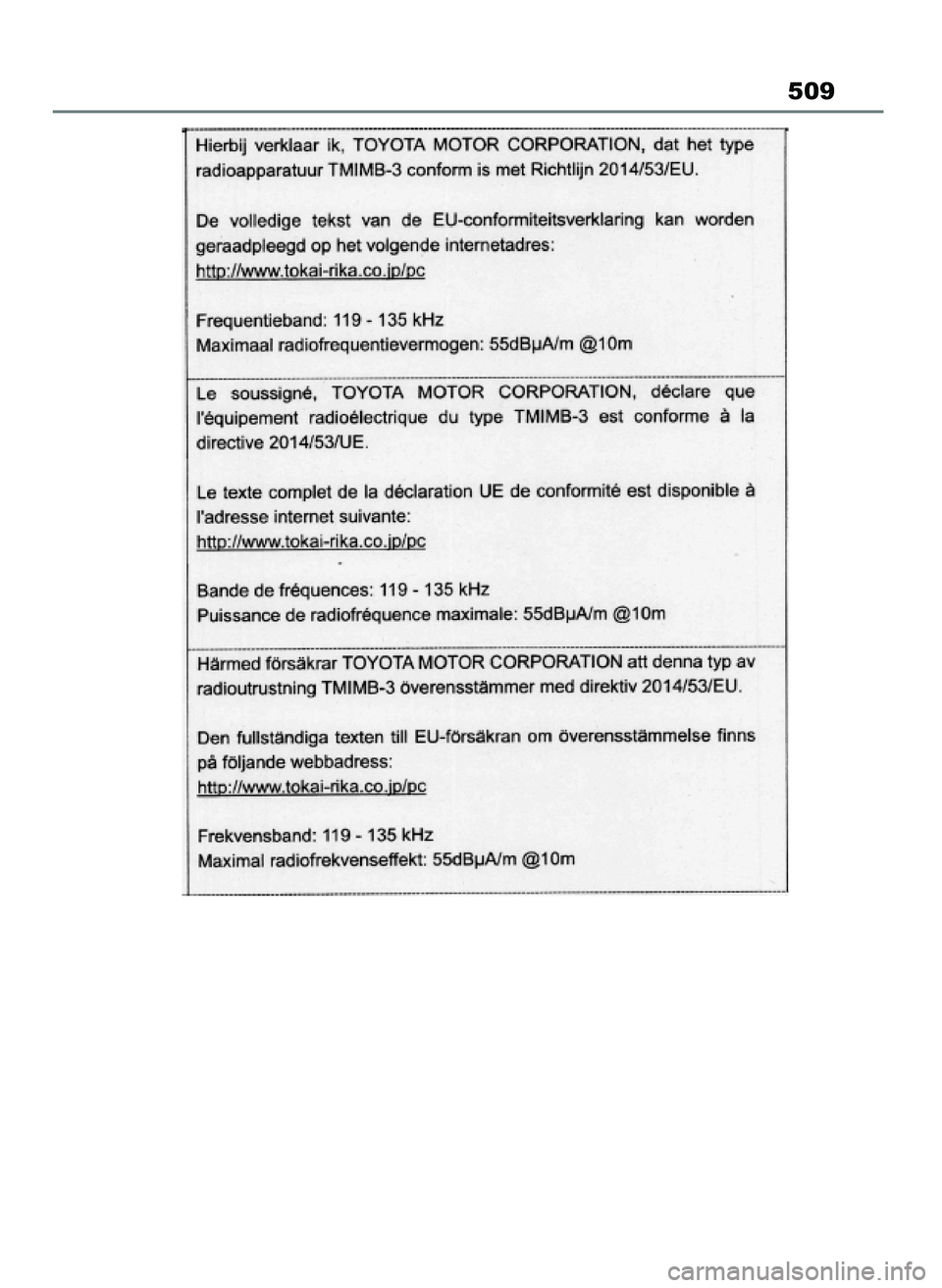 TOYOTA MIRAI 2021  Instrukcja obsługi (in Polish) 509
27 Mirai OM62097E  3/7/21  12:57  Page 509 