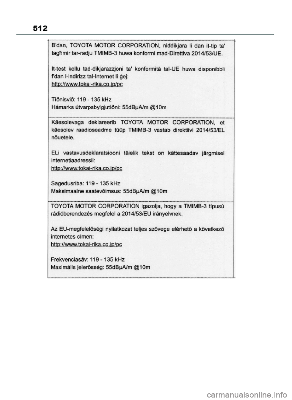 TOYOTA MIRAI 2021  Instrukcja obsługi (in Polish) 512
27 Mirai OM62097E  3/7/21  12:57  Page 512 