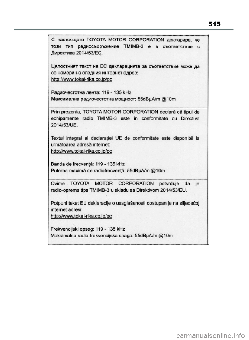 TOYOTA MIRAI 2021  Instrukcja obsługi (in Polish) 515
27 Mirai OM62097E  3/7/21  12:57  Page 515 