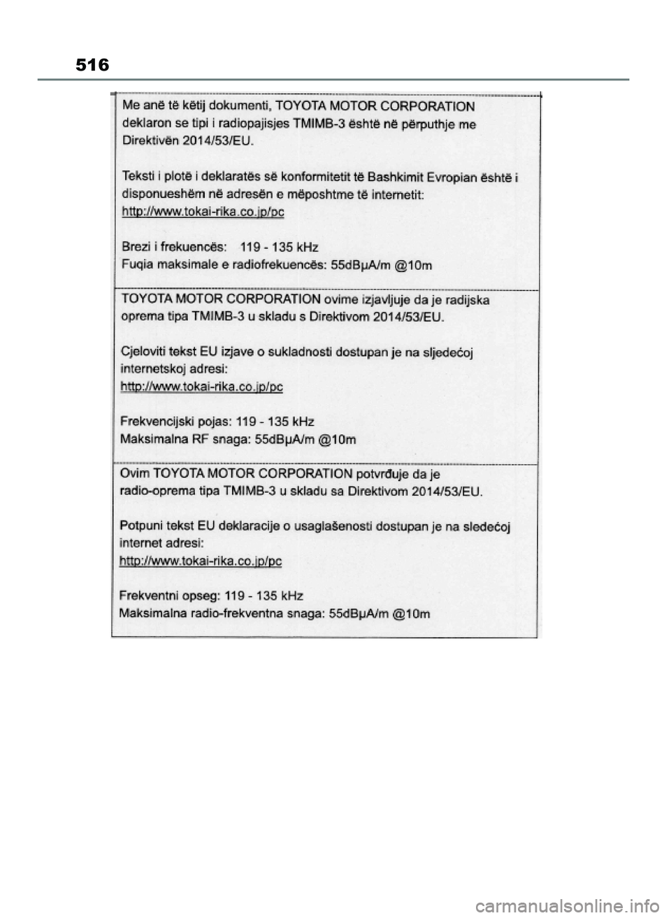 TOYOTA MIRAI 2021  Instrukcja obsługi (in Polish) 516
27 Mirai OM62097E  3/7/21  12:57  Page 516 