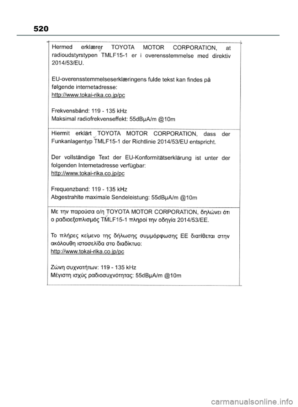 TOYOTA MIRAI 2021  Instrukcja obsługi (in Polish) 520
27 Mirai OM62097E  3/7/21  12:57  Page 520 