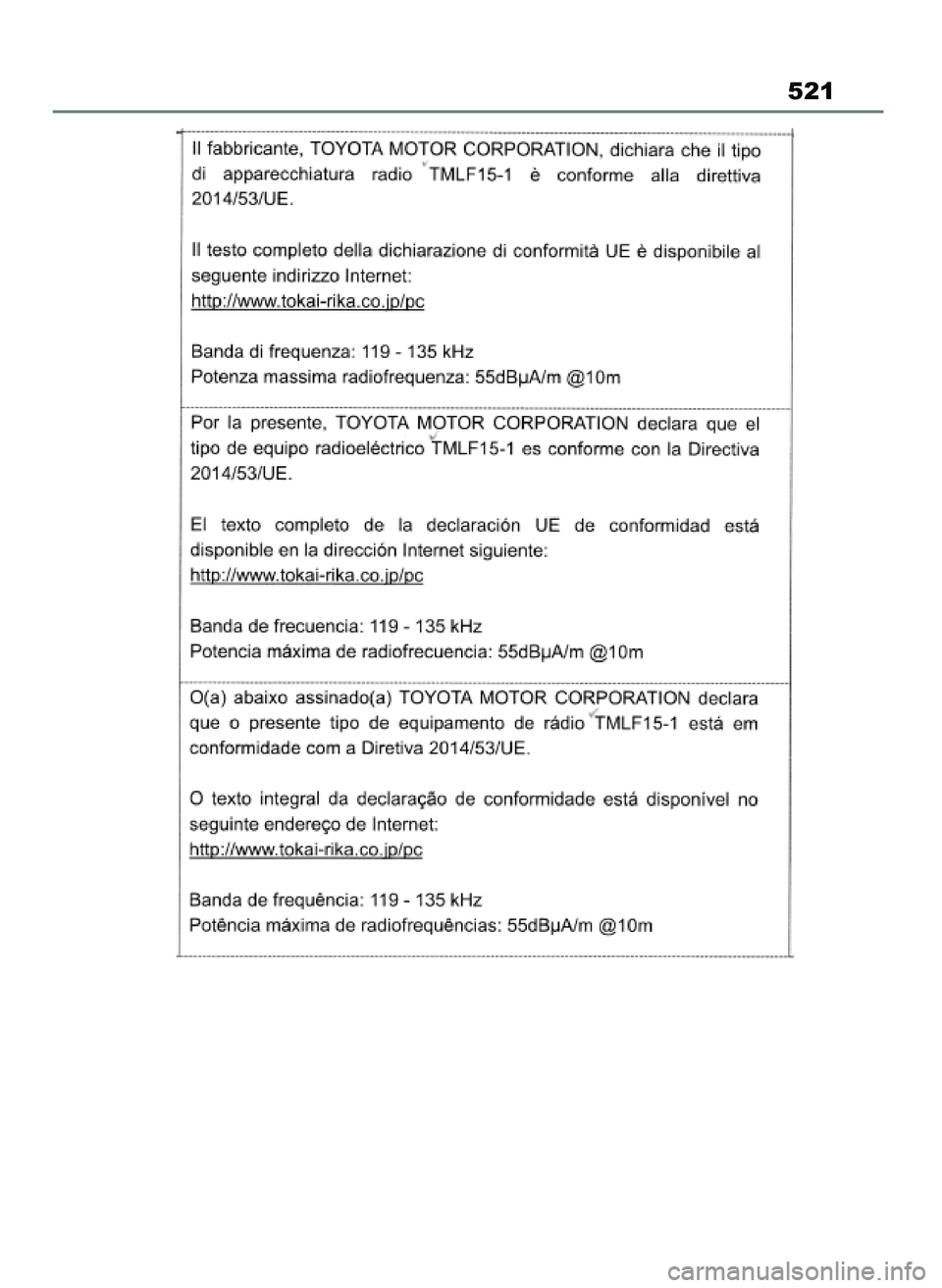 TOYOTA MIRAI 2021  Instrukcja obsługi (in Polish) 521
27 Mirai OM62097E  3/7/21  12:57  Page 521 