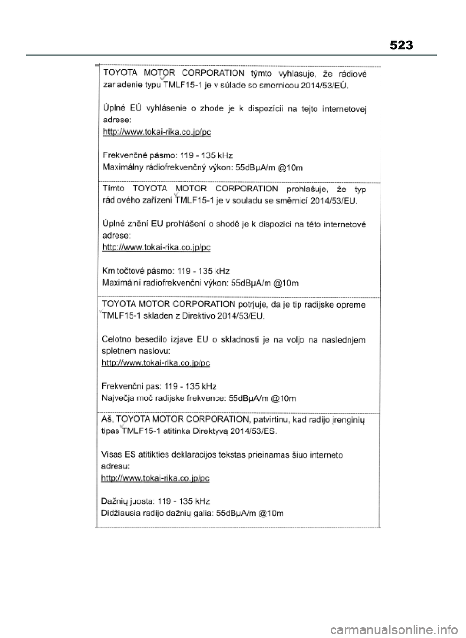 TOYOTA MIRAI 2021  Instrukcja obsługi (in Polish) 523
27 Mirai OM62097E  3/7/21  12:57  Page 523 