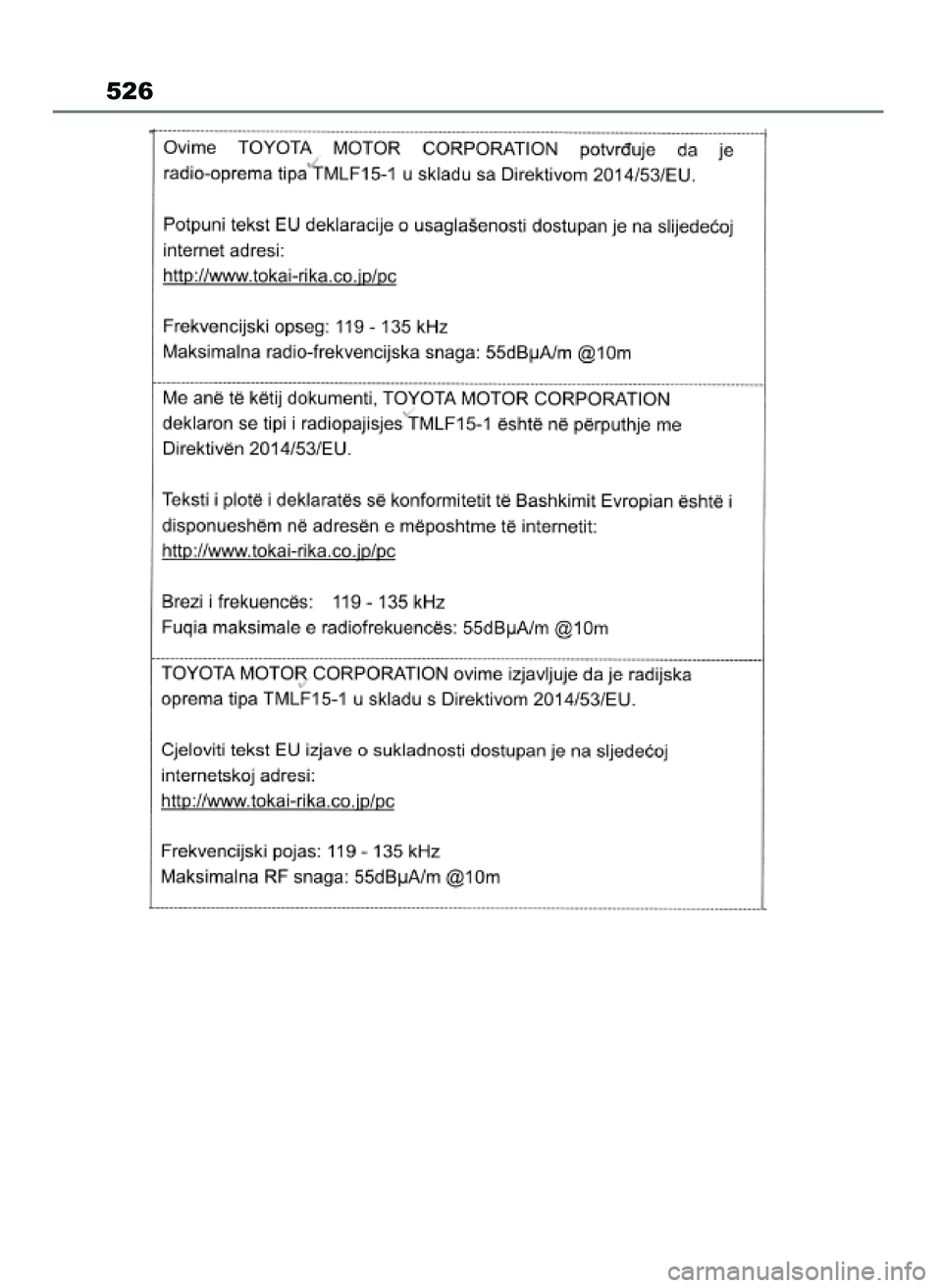 TOYOTA MIRAI 2021  Instrukcja obsługi (in Polish) 526
27 Mirai OM62097E  3/7/21  12:57  Page 526 