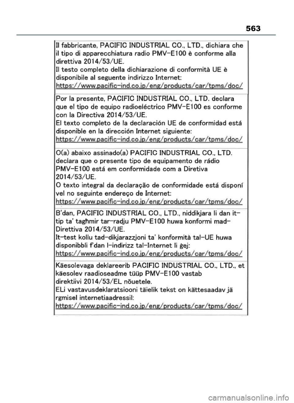 TOYOTA MIRAI 2021  Instrukcja obsługi (in Polish) 563
27 Mirai OM62097E  3/7/21  12:58  Page 563 