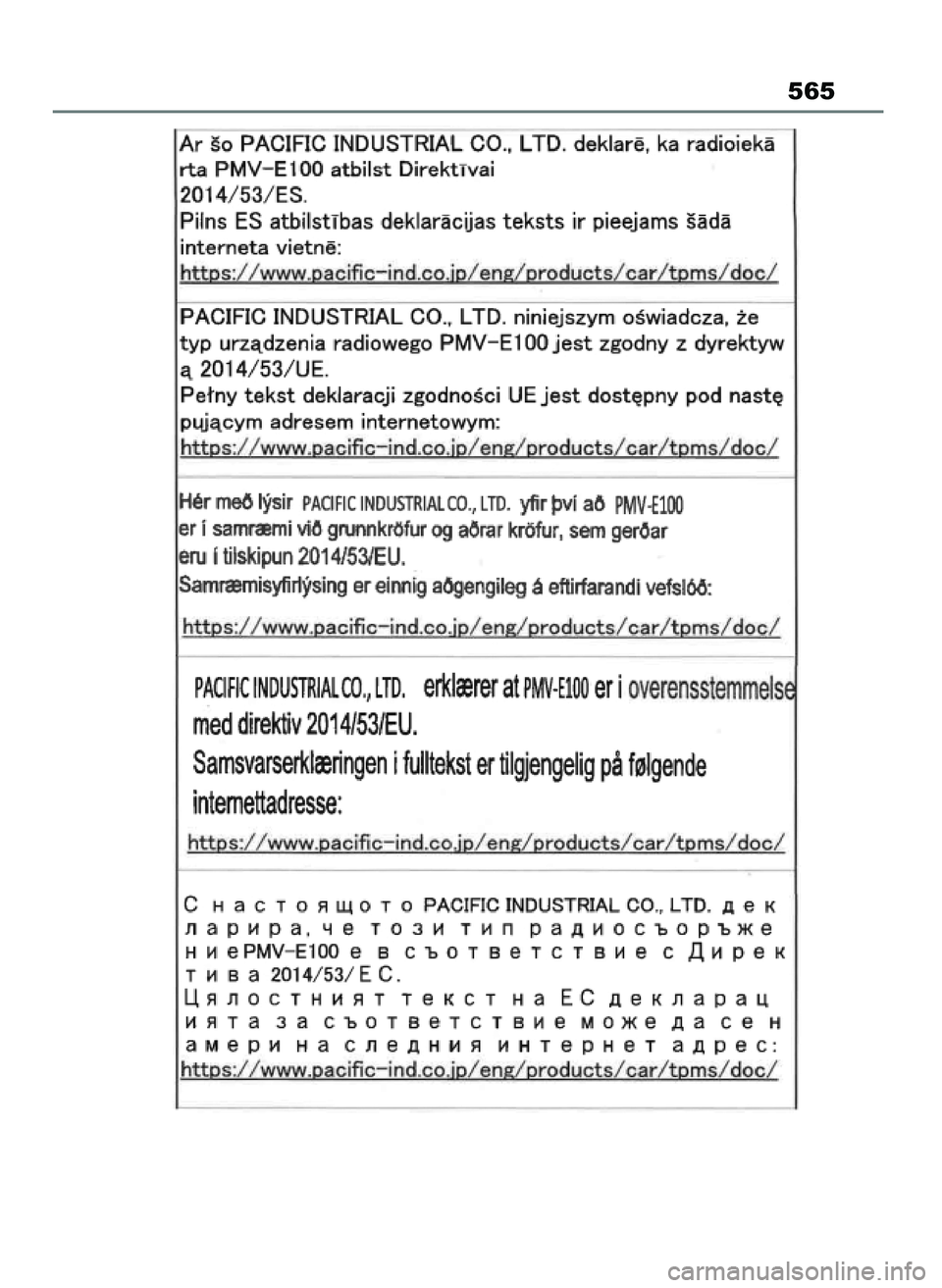 TOYOTA MIRAI 2021  Instrukcja obsługi (in Polish) 565
27 Mirai OM62097E  3/7/21  12:58  Page 565 